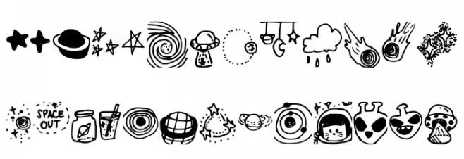 Galaxy_dingbats Regular फ़ॉन्ट अपरकेस