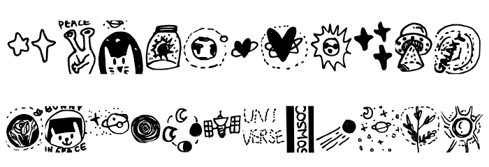 Galaxy_dingbats Regular Font LOWERCASE