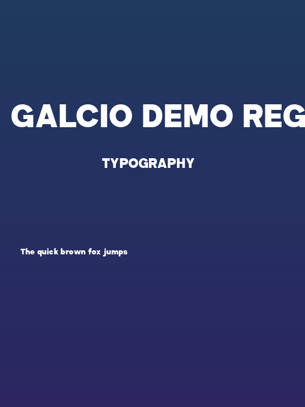Galcio DEMO Regular Poster