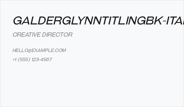 GalderglynnTitlingBk-Italic Business Card