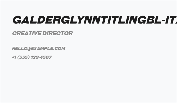 GalderglynnTitlingBl-Italic Business Card