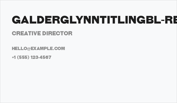 GalderglynnTitlingBl-Regular Business Card