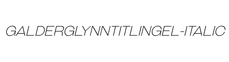 GalderglynnTitlingEl-Italic Font