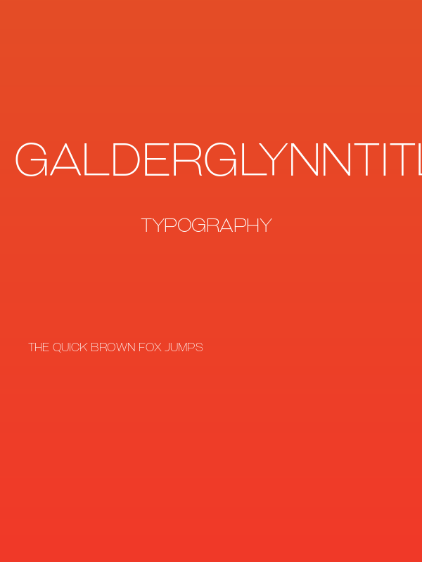 GalderglynnTitlingEl-Regular Poster