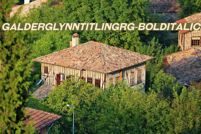 GalderglynnTitlingRg-BoldItalic Font examples