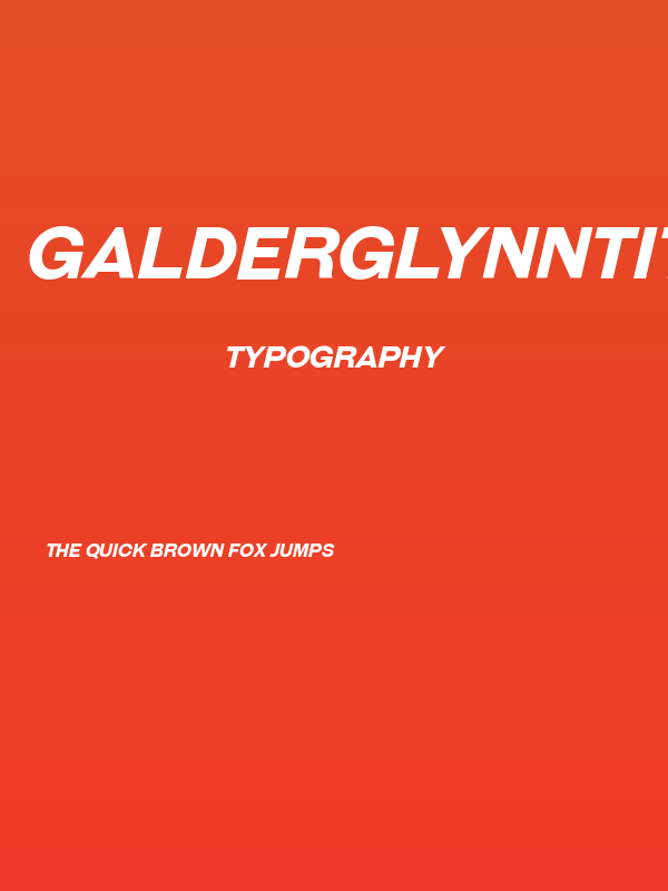 GalderglynnTitlingRg-BoldItalic Poster