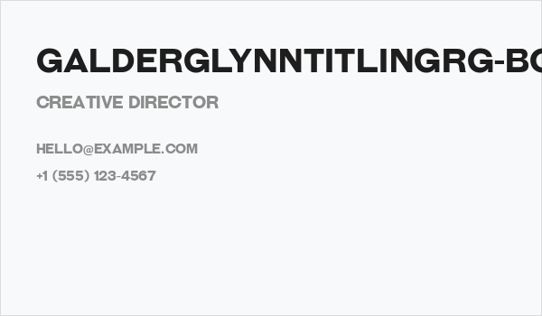 GalderglynnTitlingRg-Bold Business Card