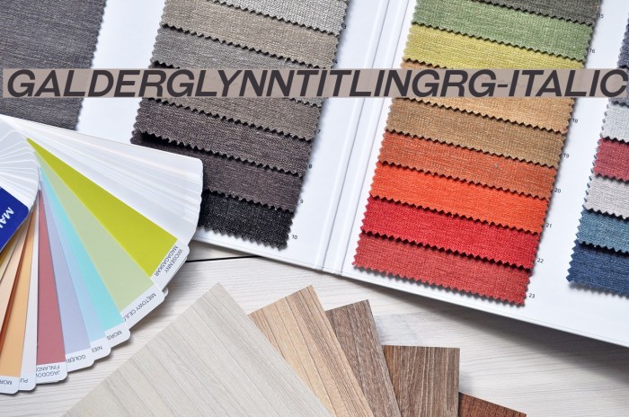 GalderglynnTitlingRg-Italic Font examples