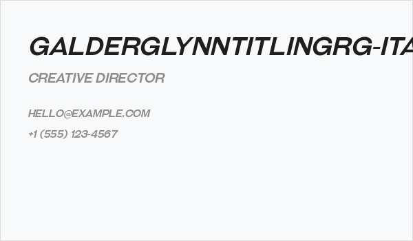 GalderglynnTitlingRg-Italic Business Card