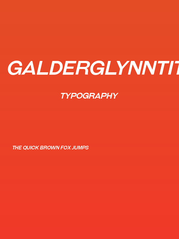 GalderglynnTitlingRg-Italic Poster