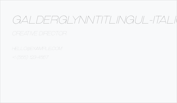 GalderglynnTitlingUl-Italic Business Card