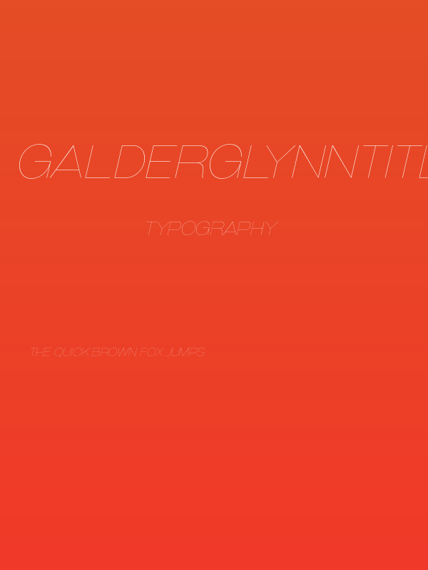 GalderglynnTitlingUl-Italic Poster