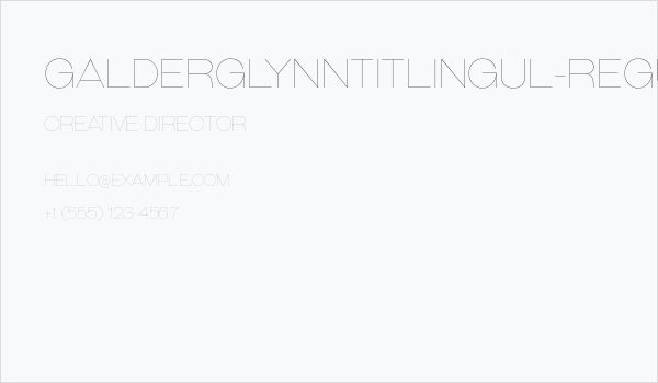 GalderglynnTitlingUl-Regular Business Card