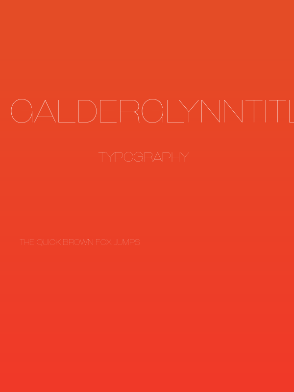 GalderglynnTitlingUl-Regular Poster