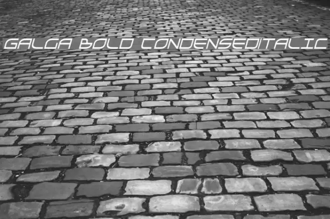 Galga Bold CondensedItalic Schriftart examples