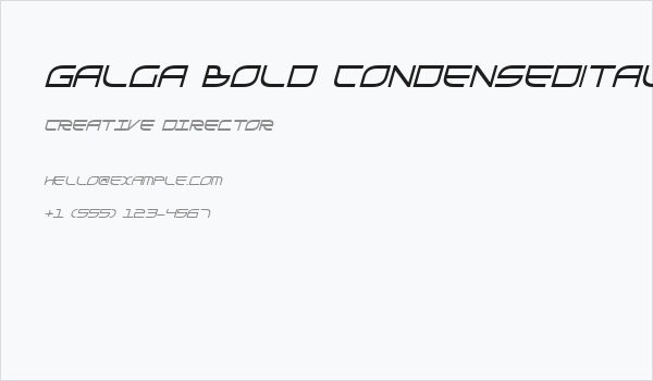 Galga Bold CondensedItalic Business Card
