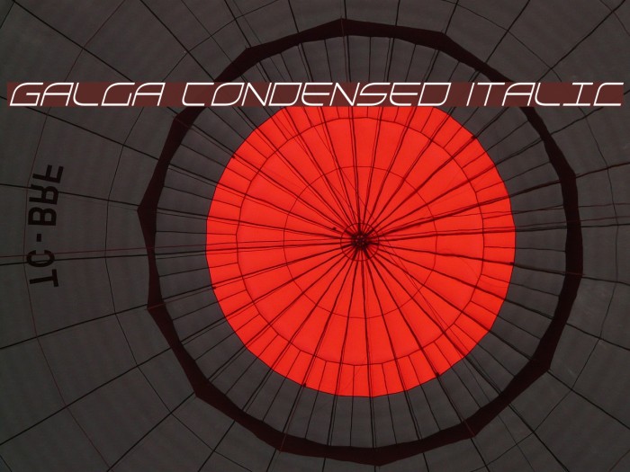 Galga Condensed Italic Font examples