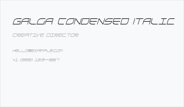 Galga Condensed Italic Business Card
