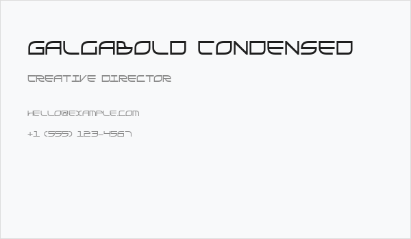 GalgaBold Condensed Business Card