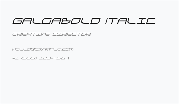 GalgaBold Italic Business Card