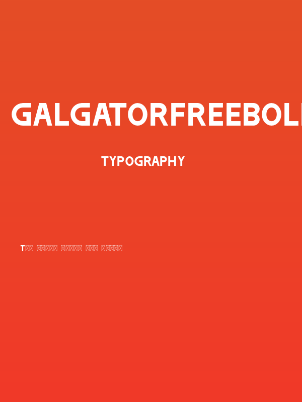 GalgatorFreeBold Poster