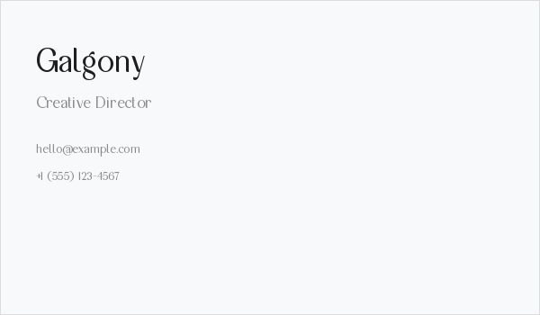 Galgony Business Card