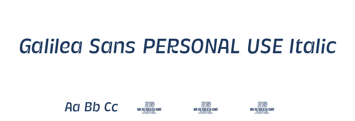 Galilea Sans PERSONAL USE Italic Font Preview