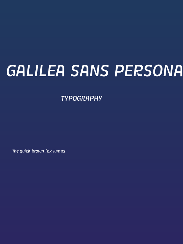 Galilea Sans PERSONAL USE Italic Poster