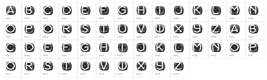 Galileo Regular Character Map