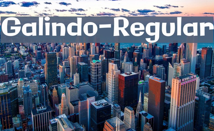 Galindo-Regular Font examples