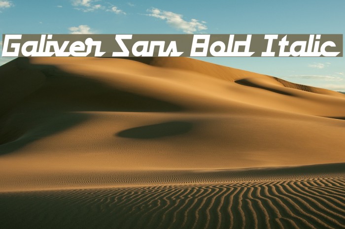 Galiver Sans Bold Italic Example 1