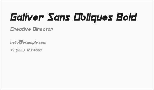 Galiver Sans Obliques Bold Business Card