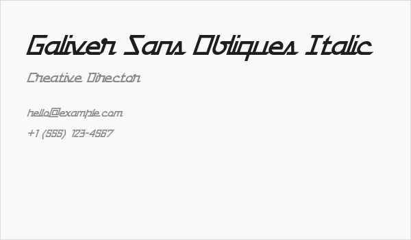 Galiver Sans Obliques Italic Business Card