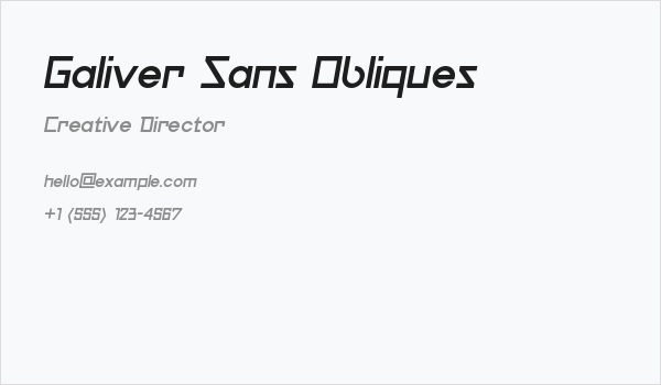 Galiver Sans Obliques Business Card