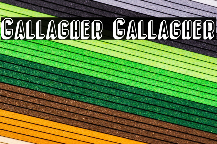 Gallagher Gallagher Font examples