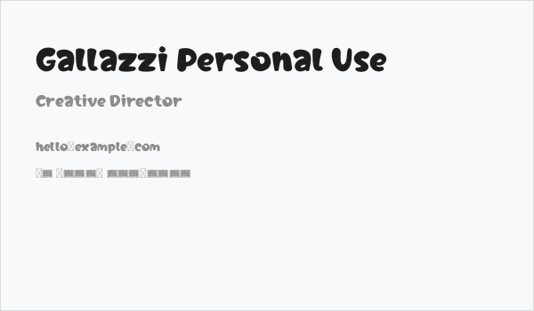 Gallazzi Personal Use Business Card