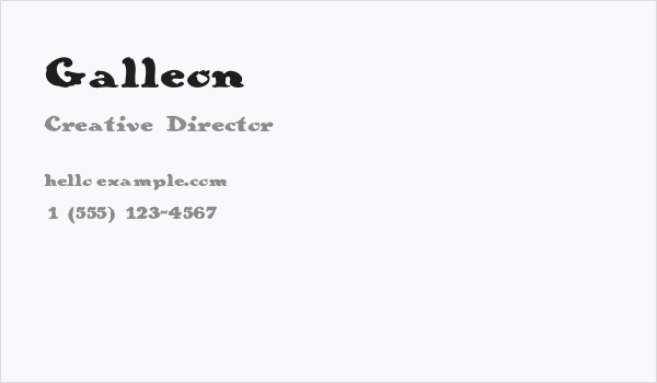 Galleon Business Card