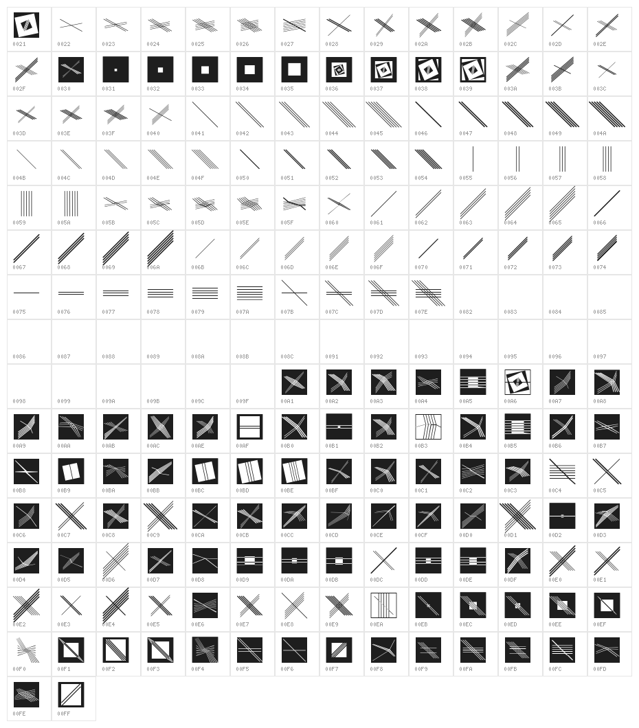 GalleriaGeometricaA Character Map