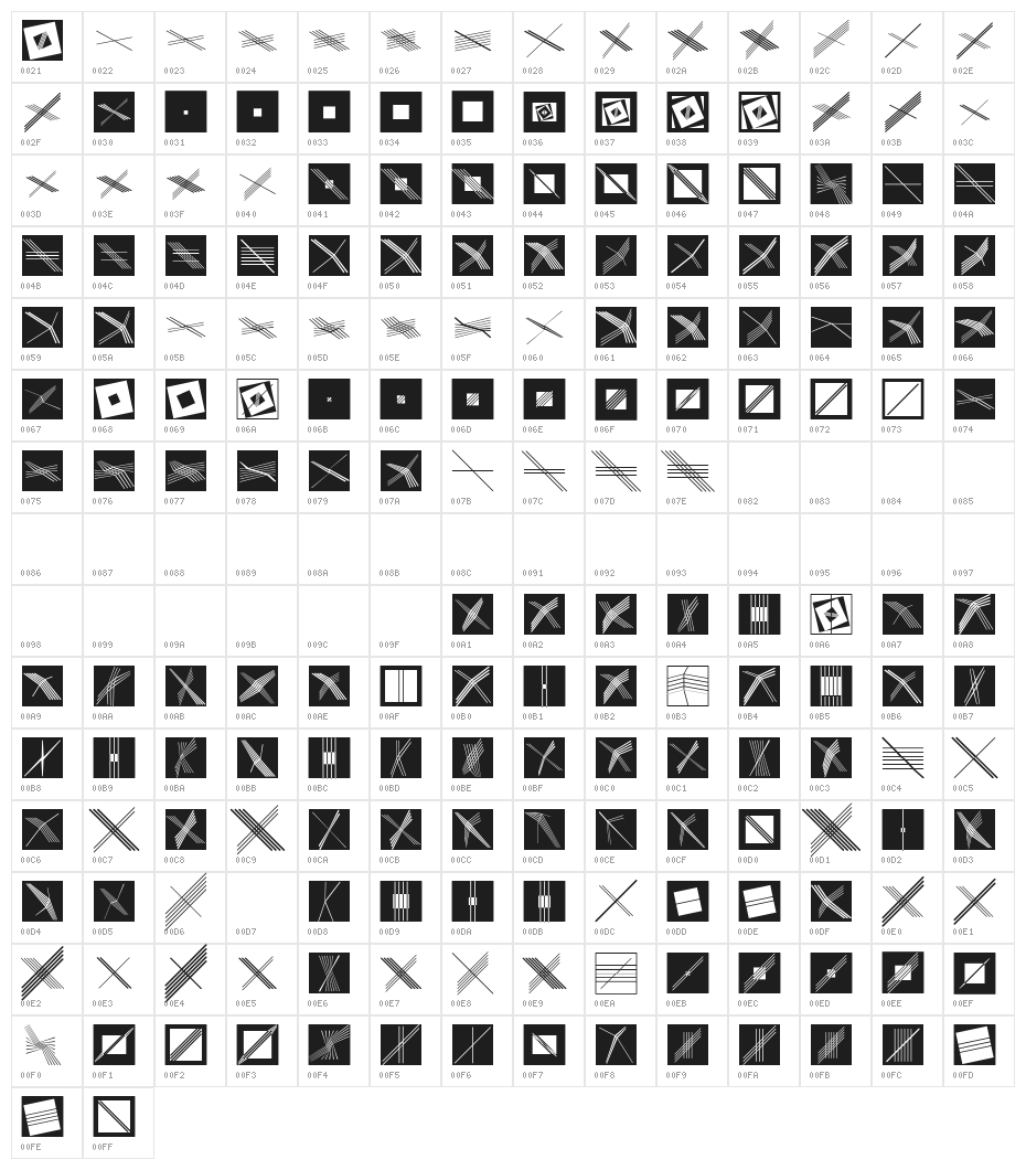 GalleriaGeometricaB Character Map