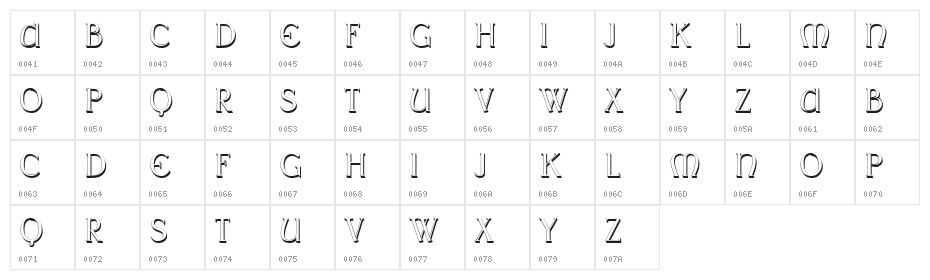 Gallia Celtica Regular Character Map
