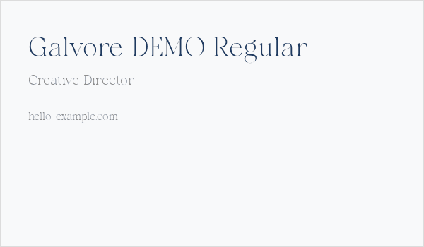Galvore DEMO Regular Business Card