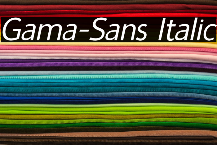 Gama-Sans Italic Caratteri examples