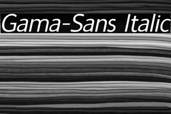 Gama-Sans Italic Caratteri examples