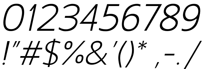 Gama-Sans Light Italic Font OTHER CHARS