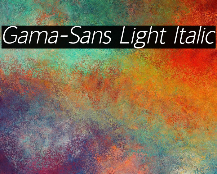 Gama-Sans Light Italic Font examples