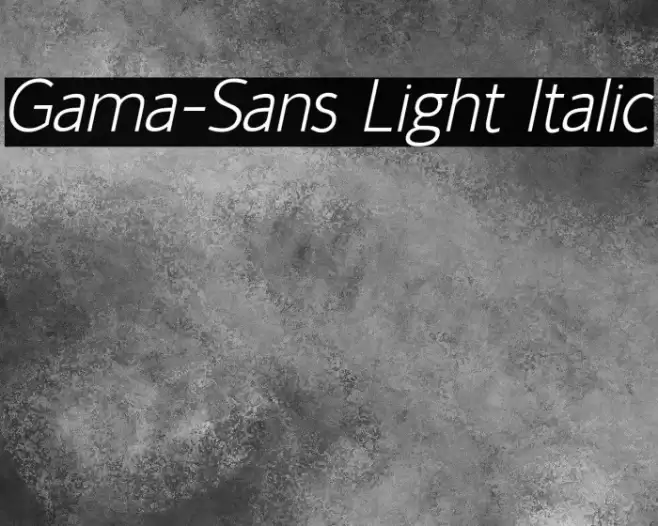 Gama-Sans Light Italic Fuentes examples