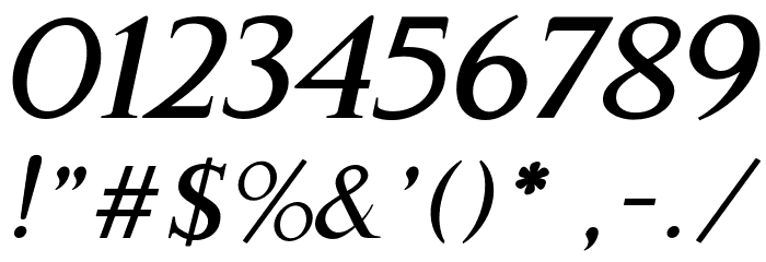 Gama-Serif Bold Italic Font OTHER CHARS