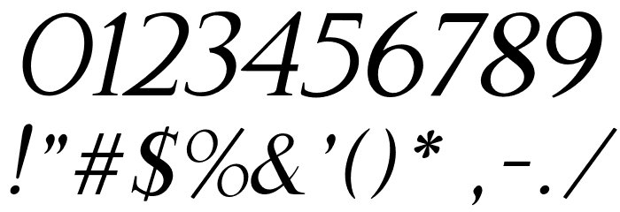 Gama-Serif Italic Font OTHER CHARS
