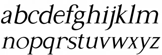 Gama-Serif Italic Caratteri MINUSCOLO