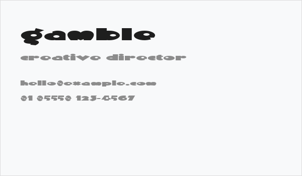 Gamble Business Card